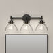 None 3 Light 23 inch Matte Black Bathroom Vanity Light Wall Light